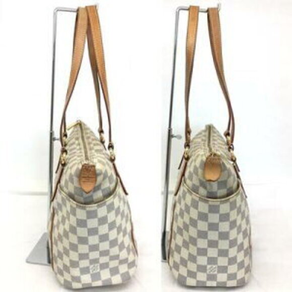 Louis Vuitton Totally Shoulder Bag Damier Azur White Leather - Picture 3 of 8
